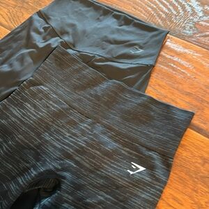 Gymshark leggings - 2 pairs!! Black and black/gray size M gym shark